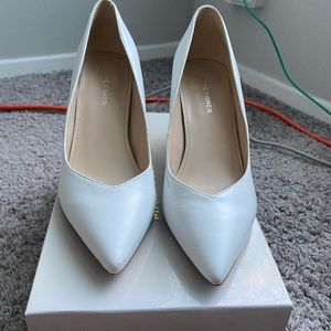Marc Fisher White Leather Pumps
